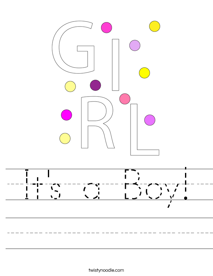 It's a Boy! Worksheet