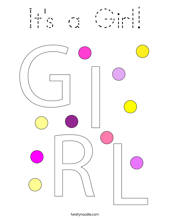 It's a Girl! Coloring Page
