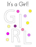 It's a Girl Coloring Page
