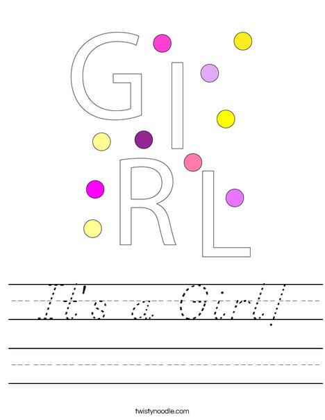 It's a Girl! Worksheet