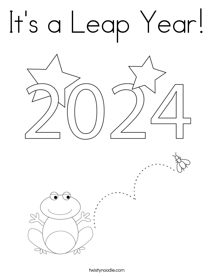 It's a Leap Year Coloring Page Twisty Noodle