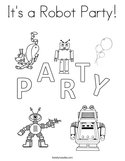 It's a Robot Party Coloring Page