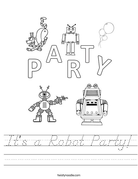 It's a Robot Party Worksheet
