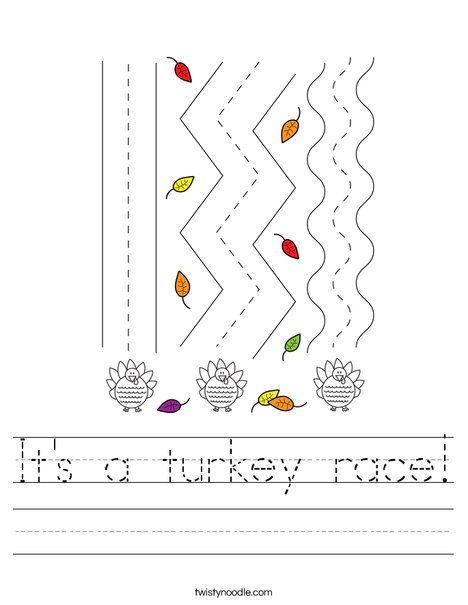 It's a turkey race! Worksheet