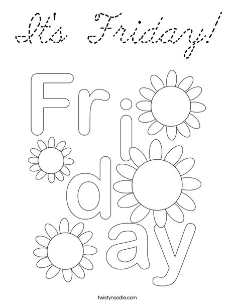 It's Friday! Coloring Page