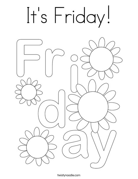 It's Friday! Coloring Page
