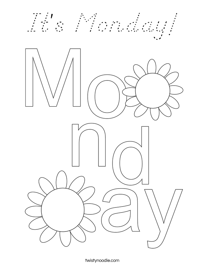 It's Monday! Coloring Page
