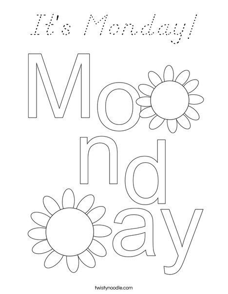 It's Monday! Coloring Page