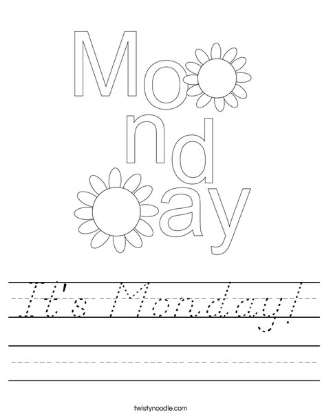 It's Monday! Worksheet