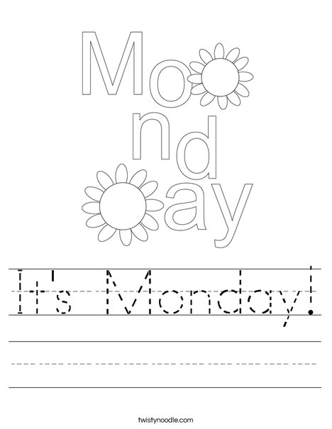 It's Monday! Worksheet