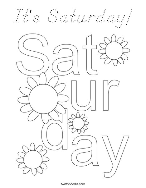 It's Saturday! Coloring Page