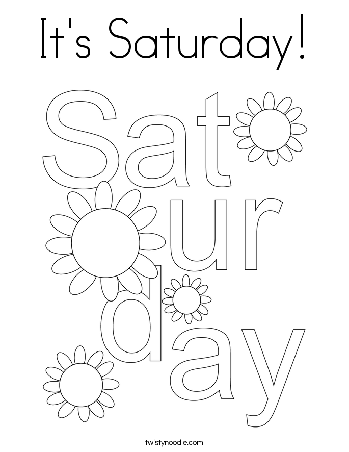It's Saturday! Coloring Page