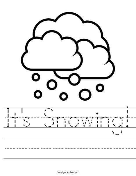 It's Snowing Worksheet - Twisty Noodle