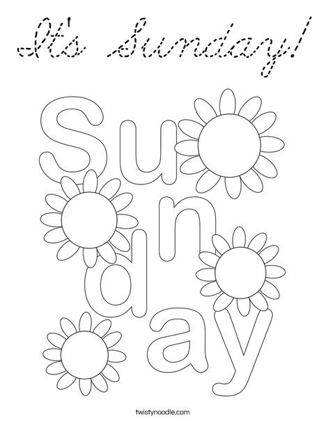 It's Sunday! Coloring Page