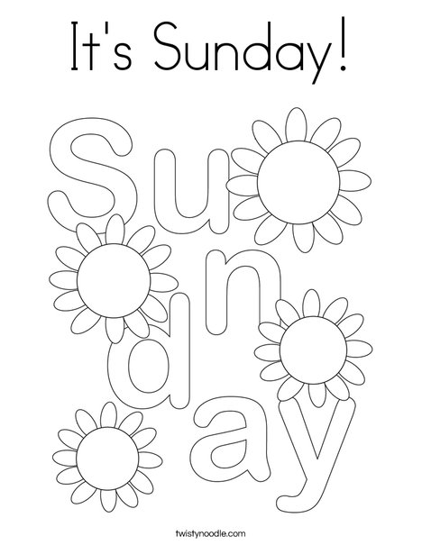 It's Sunday! Coloring Page