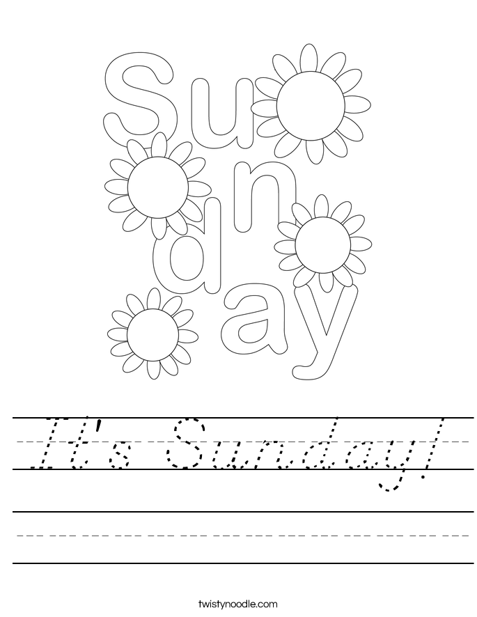 It's Sunday! Worksheet