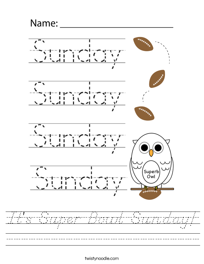 It's Super Bowl Sunday! Worksheet