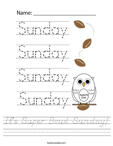 It's Super Bowl Sunday! Worksheet