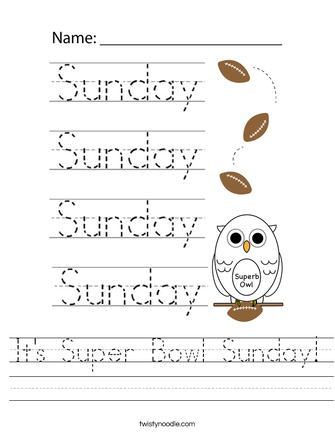 It's Super Bowl Sunday! Worksheet