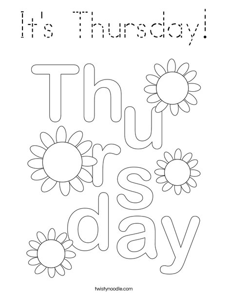 It's Thursday! Coloring Page