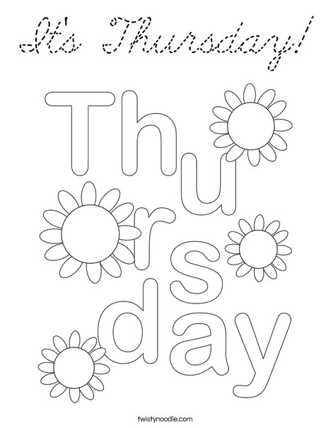 It's Thursday! Coloring Page