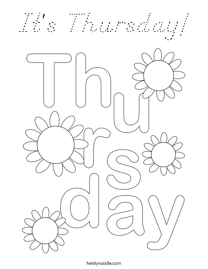 It's Thursday! Coloring Page