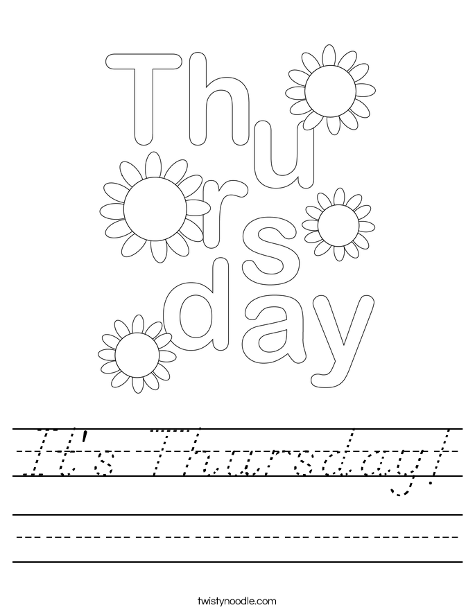 It's Thursday! Worksheet
