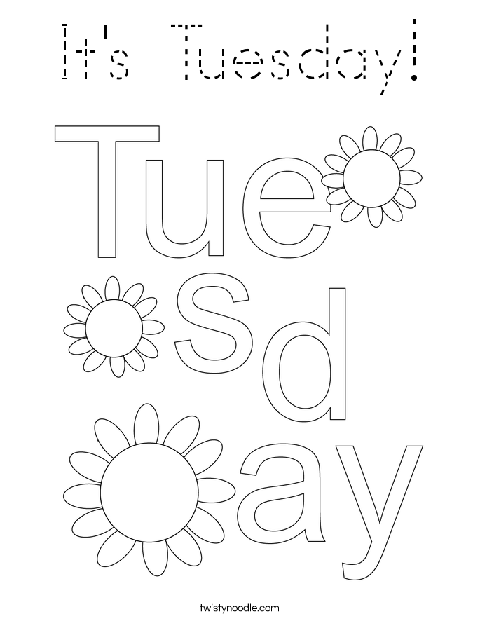 It's Tuesday! Coloring Page