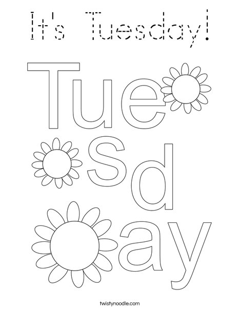 It's Tuesday! Coloring Page