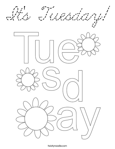 It's Tuesday! Coloring Page