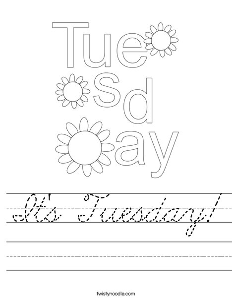 It's Tuesday! Worksheet