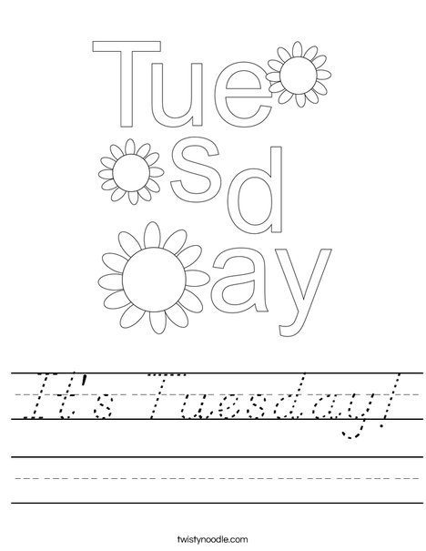 It's Tuesday! Worksheet