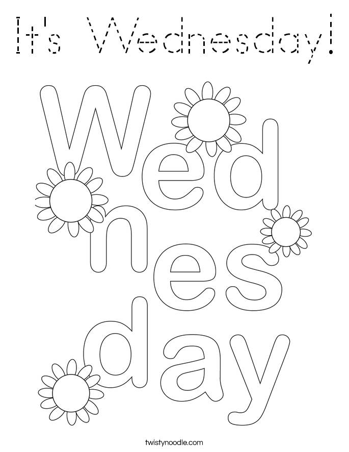 It's Wednesday! Coloring Page