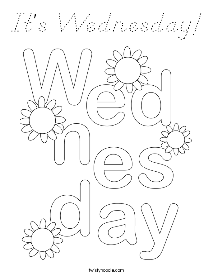 It's Wednesday! Coloring Page