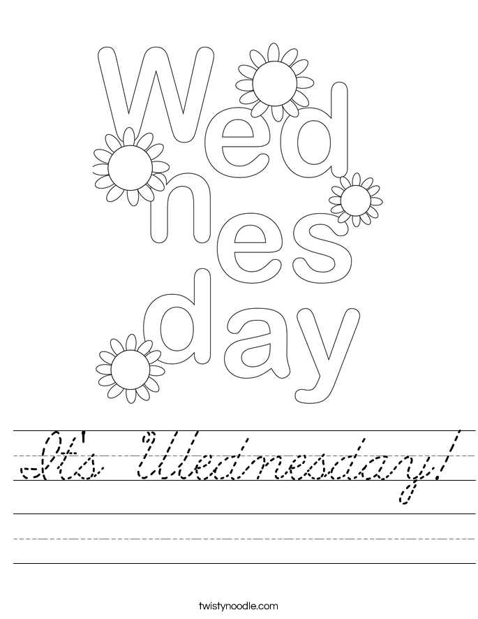 It's Wednesday! Worksheet