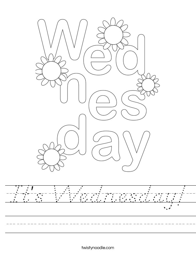 It's Wednesday! Worksheet