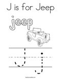 J is for Jeep Coloring Page - Twisty Noodle