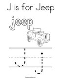 J is for Jeep Coloring Page