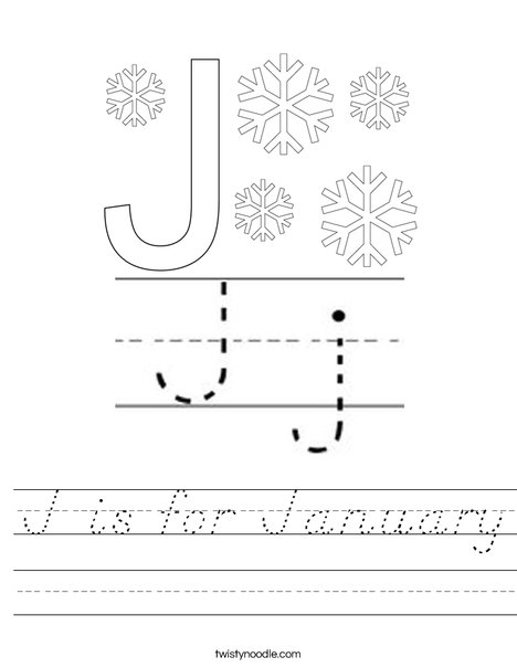 J is for January Worksheet