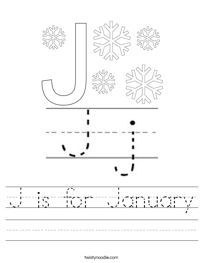 J is for January Worksheet