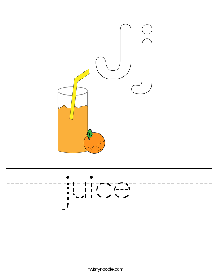 juice Worksheet - Twisty Noodle