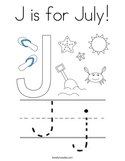 J is for July Coloring Page