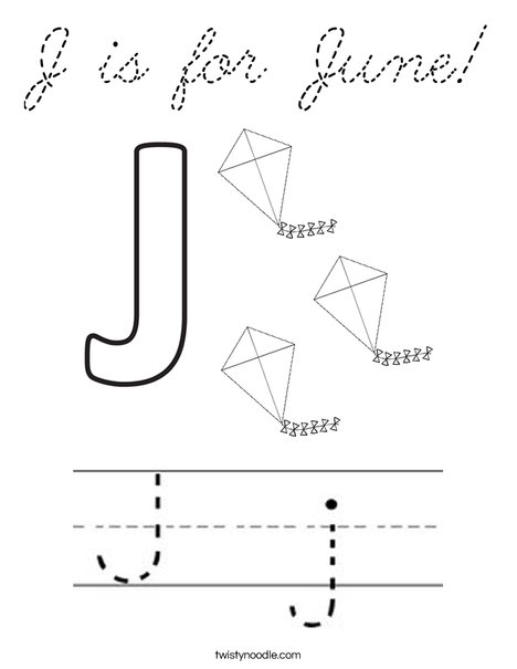 J is for June! Coloring Page