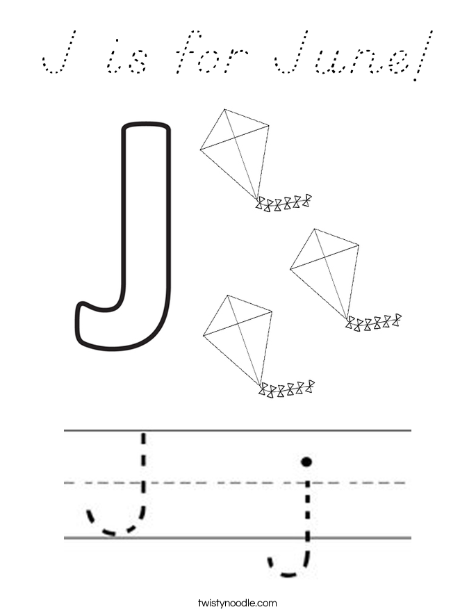 J is for June! Coloring Page