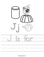 J is for  Handwriting Sheet