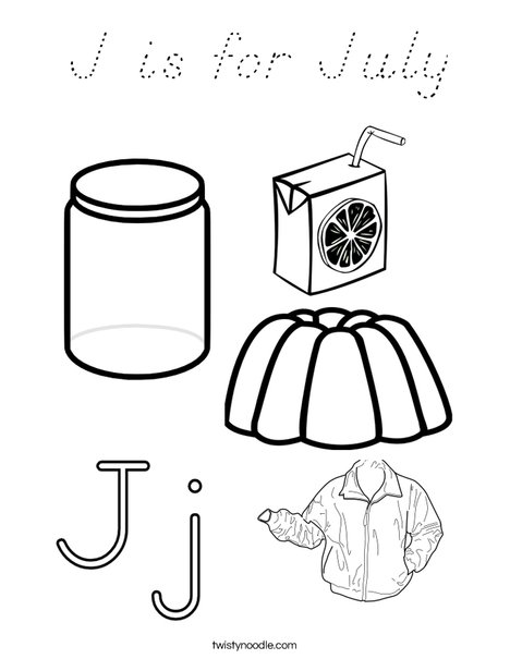 J is for Coloring Page