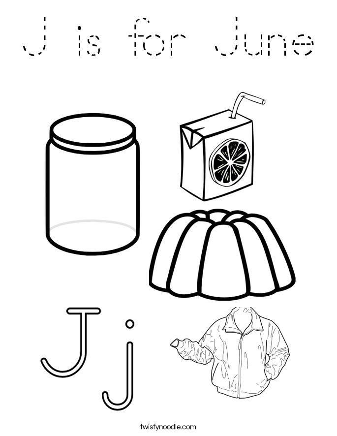 J is for June Coloring Page