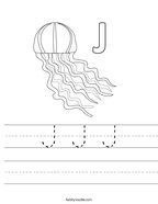 J J J Handwriting Sheet