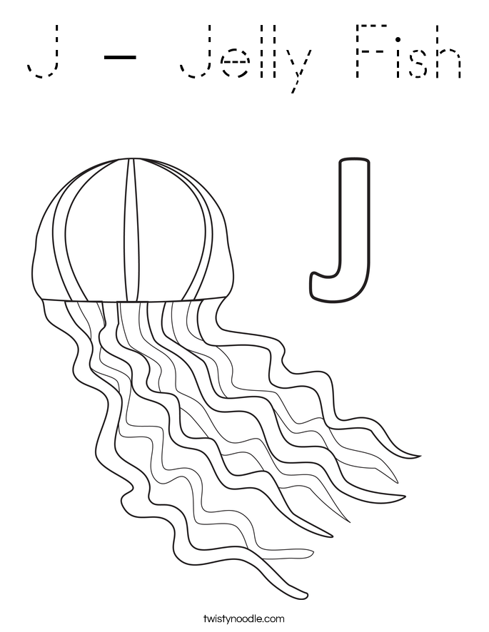 J - Jelly Fish Coloring Page