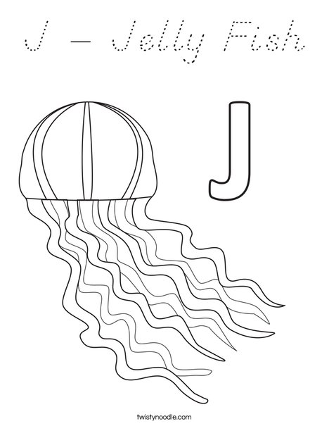 J Jellyfish Coloring Page